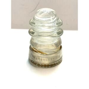 Hemingray 12 Clear Heavy Glass Insulator DIY Lighting Beaded Base 21-50